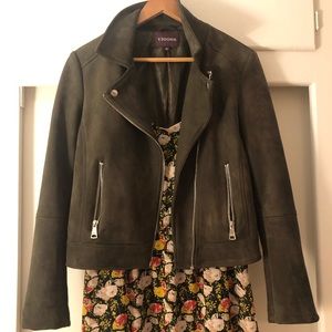 FAUX SUEDE MOTO JACKET